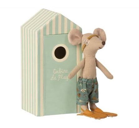 GRAND FRÈRE SOURIS AVEC CABINE DE PLAGE - MAILEG
