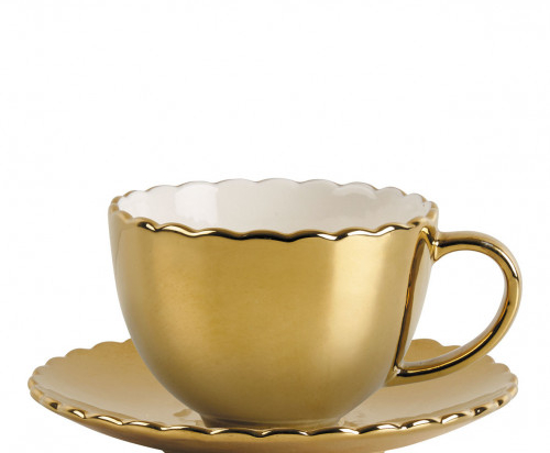 TASSE À THÉ ET SOUS-TASSE MARGUERITE DORÉE - MATHILDE M