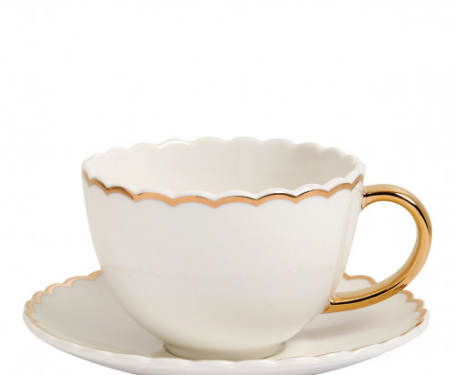 TASSE À THÉ ET SOUS-TASSE MARGUERITE BLANCHE - MATHILDE M