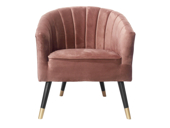 FAUTEUIL ROYAL VELOURS ROSE