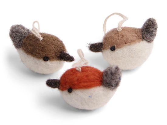 LOT DE 3 MINI MOINEAUX CORAL/BEIGE