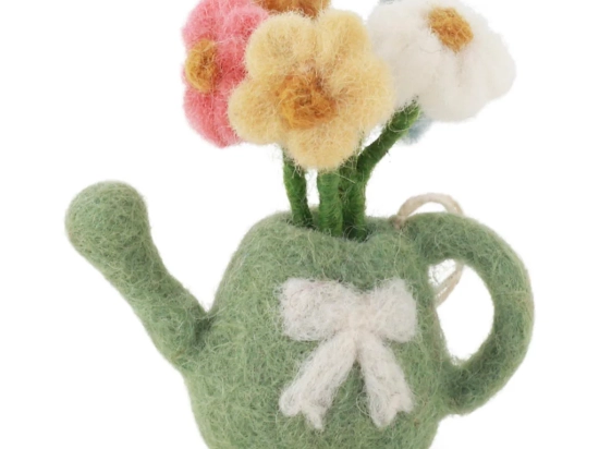 ARROSOIR GARNI DE FLEURS EN LAINE FEUTRÉE GRY & SIF