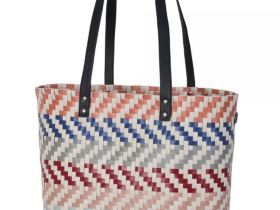 SAC MILA - CABAS TRESSÉ ZIGZAG EN PLASTIQUE RECYCLÉ