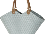 SAC SWEETHEART VERT EUCALYPTUS - CABAS EN PLASTIQUE RECYCLÉ ET CUIR