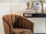 FAUTEUIL ROYAL EN VELOURS BRUN - LEITMOTIV