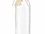 VASE EN VERRE TRANSPARENT AVEC POMPON NATUREL