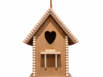 NICHOIR À OISEAUX EN BOIS NATUREL ET BLANC