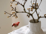 MOINEAU CORAIL ET BEIGE EN LAINE FEUTRÉE GRY & SIF