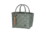 MINI SHOPPER FAT STRAP SAGE GREEN SIZE XS WITH NOUGAT CREAM PU TASSEL