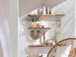 VASE EN VERRE TRANSPARENT AVEC POMPON NATUREL