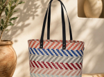 SAC MILA - CABAS TRESSÉ ZIGZAG EN PLASTIQUE RECYCLÉ
