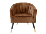FAUTEUIL ROYAL EN VELOURS BRUN - LEITMOTIV