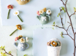 ARROSOIR GARNI DE FLEURS EN LAINE FEUTRÉE GRY & SIF