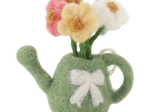 ARROSOIR GARNI DE FLEURS EN LAINE FEUTRÉE GRY & SIF