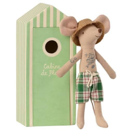 PAPA SOURIS À LA PLAGE AVEC CABINE DE PLAGE - MAILEG