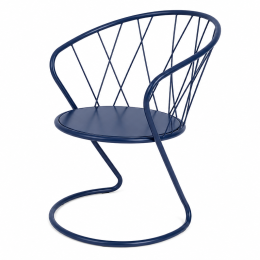FAUTEUIL  MÉTALLIQUE EXTERIEUR BLEU MARINE