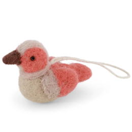 MOINEAU CORAIL ET BEIGE EN LAINE FEUTRÉE GRY & SIF
