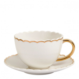 TASSE A THE  ET SOUS TASSE BLANCHE