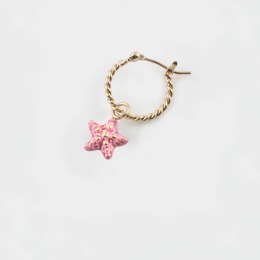 BOUCLE D'OREILLE ÉTOILE DE MER ROSE EN PORCELAINE - NACH