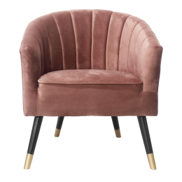 FAUTEUIL ROYAL VELOURS ROSE