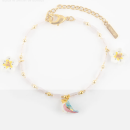 Bracelet fleur de poirier & oiseau bleu